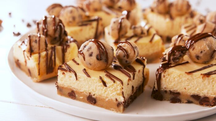 How to make Chocolate Chip Cookie Dough Cheesecake Bars